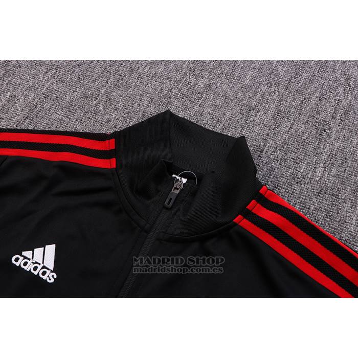 Chandal de Chaqueta del Manchester United Nino 2022-2023 Negro y Rojo